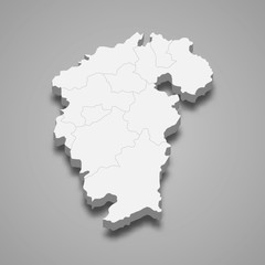 Obraz premium jiangxi 3d map province of China Template for your design