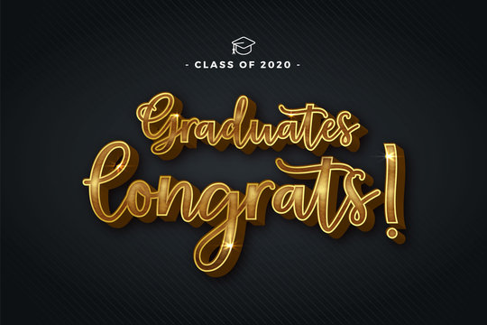 Class of 2020 Vector text for graduation gold design, congratulation event, T-shirt, party, high school or college graduate. bold lettering for greeting, invitation card - Powered by Adobe
