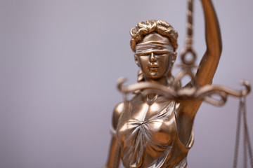 Face of lady justice or Iustitia - The Statue of Justice.