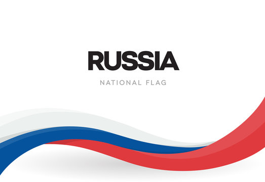 Russian Federation national waving flag banner. Russia unity day anniversary poster. Independence day patriotic ribbon vector illustration. Public holiday symbol.