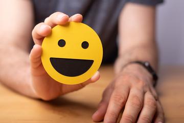 expression emotion smiley in yellow concept