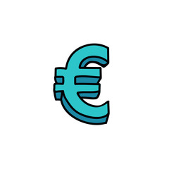 euro sign doodle icon