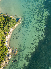 Aerial top view of Ao Nai Wok on Phangan Island, Thailand