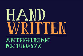 Fototapeta na wymiar serif free handwritten typography design vector