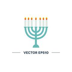 menorah for Hanukkah vector icon