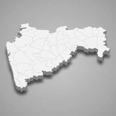 maharashtra 3d map state of India Template for your design