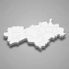 Mari El 3d map region of Russia Template for your design