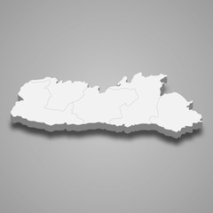 Obraz premium meghalaya 3d map state of India Template for your design