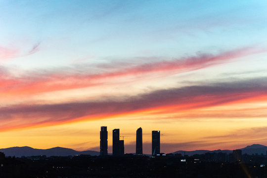 Skyline Of Madrid From Metropolitan Stadium (Madrd, Spain)