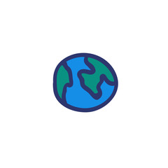 Earth planet doodle icon