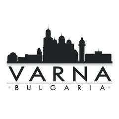 Varna Skyline Silhouette Design City Vector Art. - obrazy, fototapety, plakaty