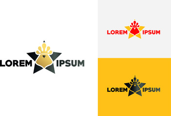 star chicken chick logo design
