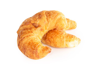 Fresh croissants isolated on white background