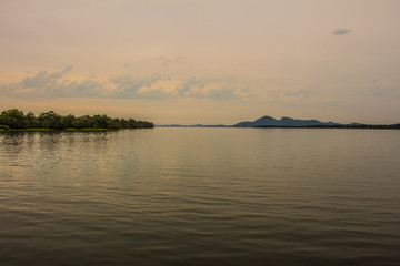 sunset over the river