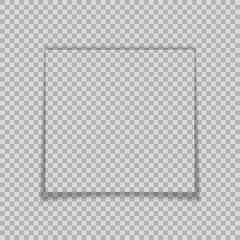 Frame shadow on transparent background. Web banner element vector