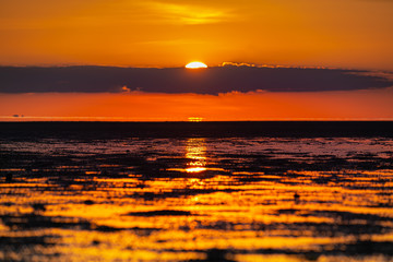 Sea and sunset along the coastline at Hin Kong Beach Phangan Island, Thailand. Feb 05 2019