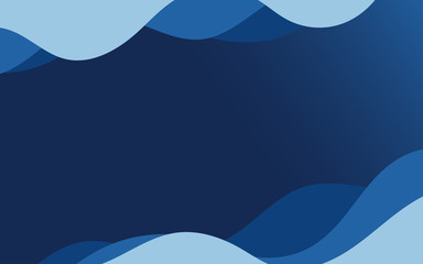Blue wave abstract lines layer curve modern smooth the middle of the deep sea vector background illustration