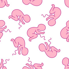 fetus seamless doodle pattern