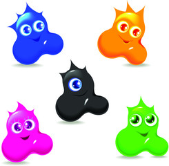 set of funny monsters