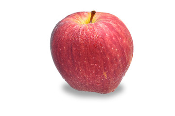 Red apples with water droplets