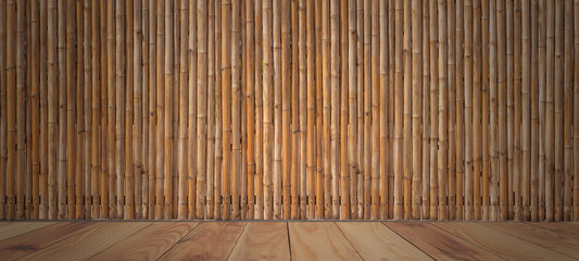 Room bamboo fence or wall texture background  for interior decoration .used as background studio...