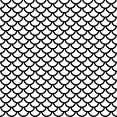 Fish scale grid seamless vector pattern.