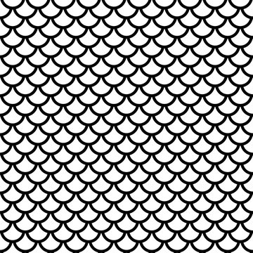 Fish scale grid seamless vector pattern.