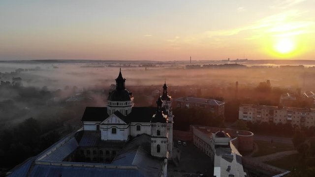 Ukraine Berdichev Summer 2019 Barefoot Carmelite Cathedral aerial