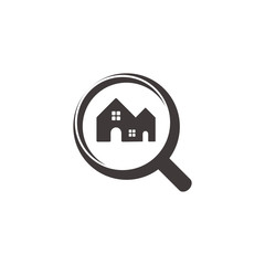 magnify house searching symbol decoration logo vector