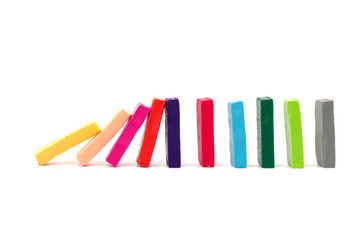 Сolorful plasticine isolated on white background. Space for text
