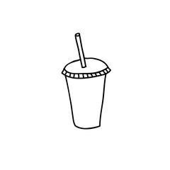 soda take away cup doodle icon