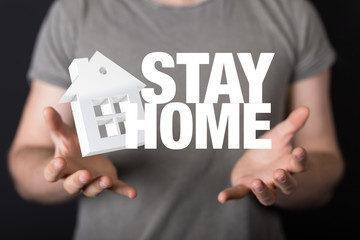 Coronavirus outbreak. stay at home stay safe. keep calm and work from home. 3d.