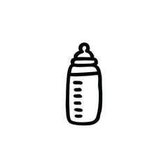 baby nipple bottle doodle icon