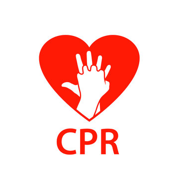CPR heart icon. Clipart image isolated on white background
