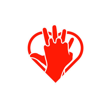 CPR heart icon. Clipart image isolated on white background