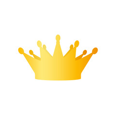 Golden king crown icon. Clipart image isolated on white background