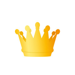 Golden monarch crown icon. Clipart image isolated on white background