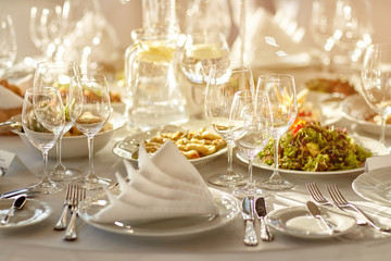 Festive table setting for event