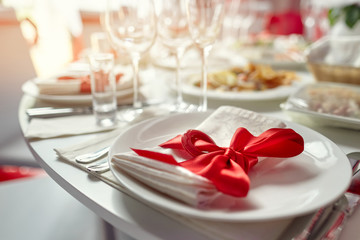 Festive table setting for event