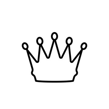5 point crown outline icon. Clipart image isolated on white background