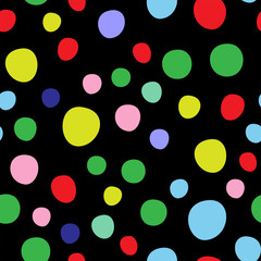 Fototapeta na wymiar Bright seamless pattern with round spots. Simple vector illustration.