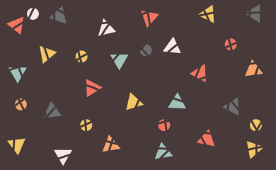 Colorful of many geometric shape, triangle, circle background. Surface for your design. texture wall