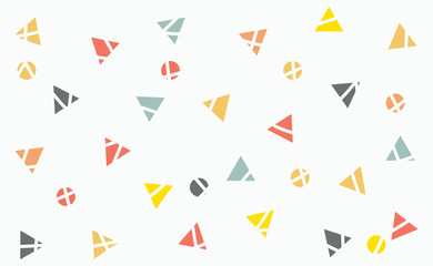 Colorful of many geometric shape, triangle, circle background. Surface for your design. texture wall