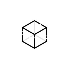 abstract cube logo isolated on white