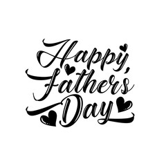 Happy Father's Day calligraphy with hearts.
