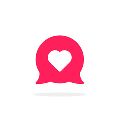 pink speech bubble with heart
