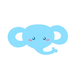 Cute kawaii elephant head icon. Clipart image isolated on white background