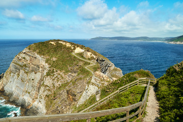 
Fuciño do Porco hiking tour, runs between cliffs on wooden walkways, very touristy, O Vicedo,...