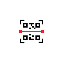 black qr code scan minimal badge