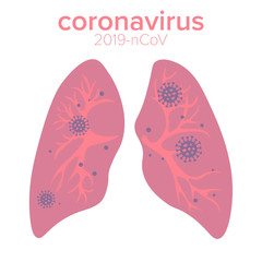 Coronavirus infected lungs vector illustration. 